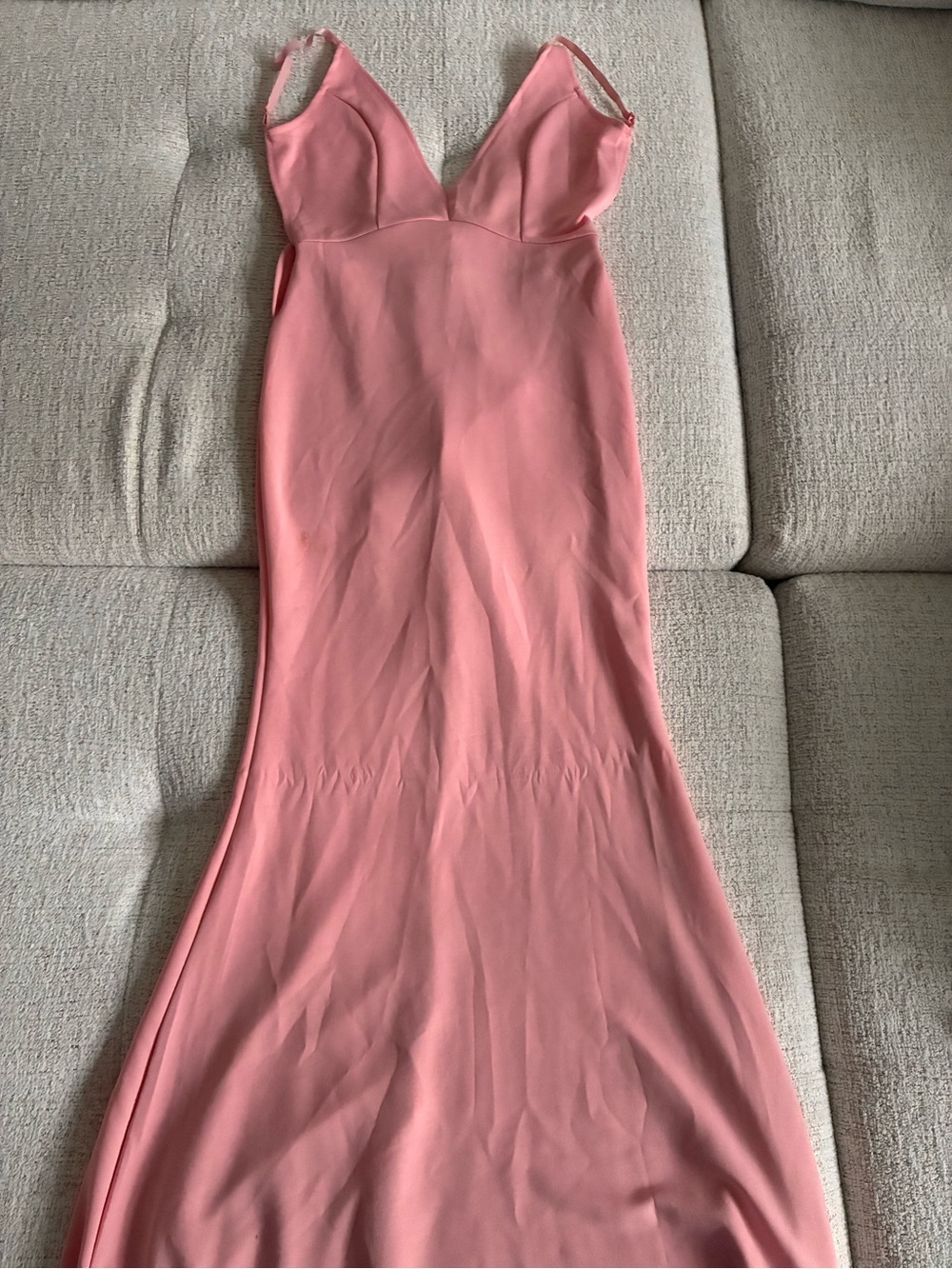 Elegant Pink V-Neck Women's Dress